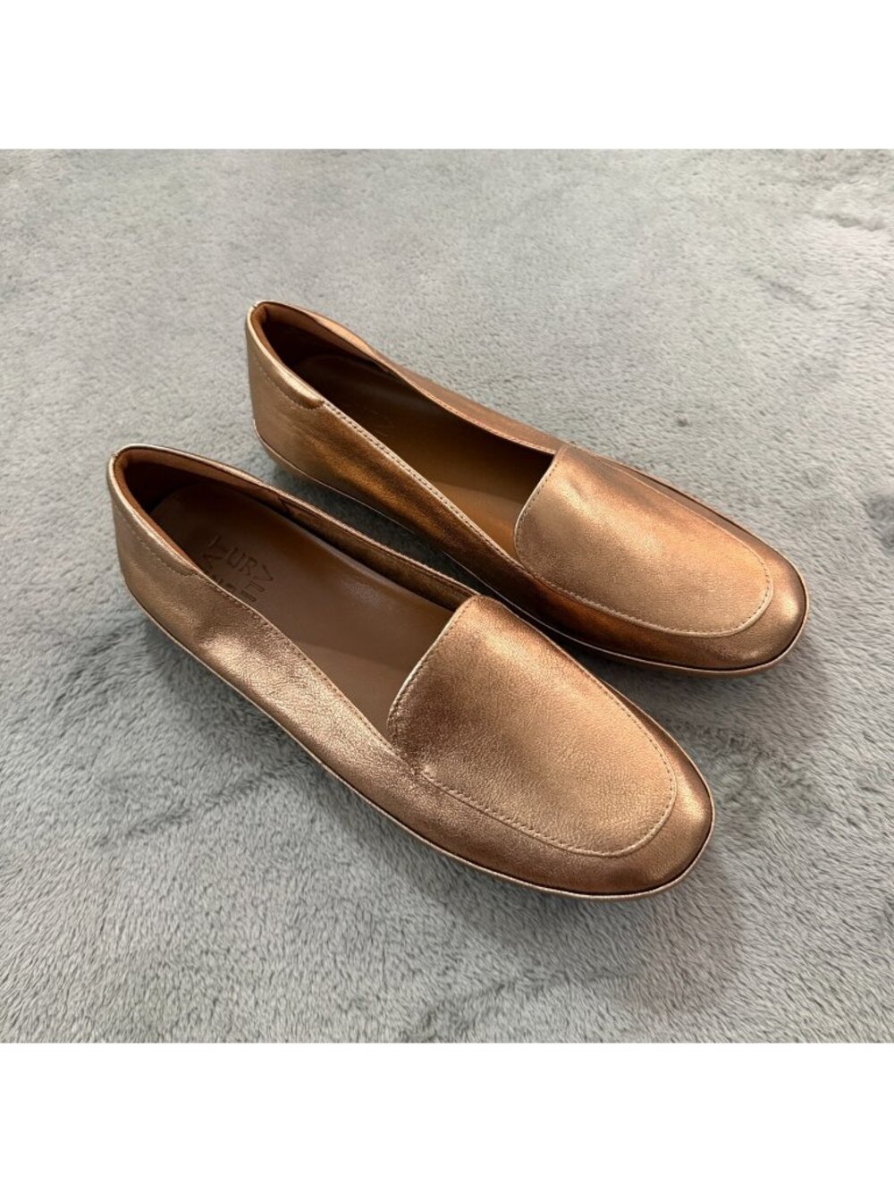 Naturalizer Bashful Soft Bronze Leather Slip On Loafers Shoes 9.5 Wide 9.5W